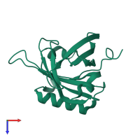 PDB entry 2czt coloured by chain, top view.