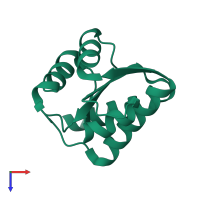 PDB entry 2czw coloured by chain, top view.