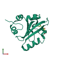 PDB entry 2d02 coloured by chain, front view.