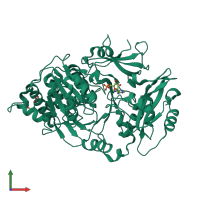 PDB entry 2d1q coloured by chain, front view.