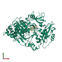 PDB entry 2d1t coloured by chain, front view.