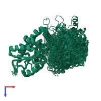 PDB entry 2d21 coloured by chain, ensemble of 20 models, top view.