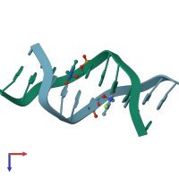 PDB entry 2d25 coloured by chain, top view.