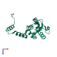 PDB entry 2d27 coloured by chain, top view.