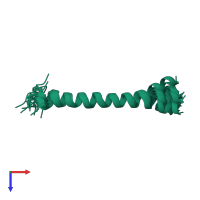 PDB entry 2d2p coloured by chain, ensemble of 20 models, top view.