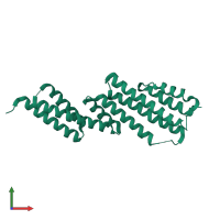 PDB entry 2d2s coloured by chain, front view.