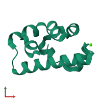 PDB entry 2d3d coloured by chain, front view.