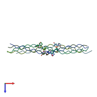 PDB entry 2d3h coloured by chain, top view.