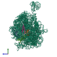 PDB entry 2d3o coloured by chain, side view.