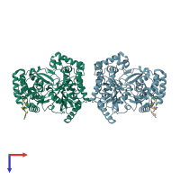 PDB entry 2d41 coloured by chain, top view.
