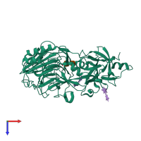 PDB entry 2d43 coloured by chain, top view.