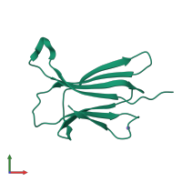 PDB entry 2d4d coloured by chain, front view.