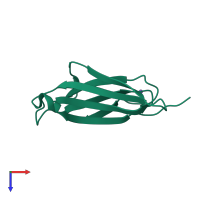 PDB entry 2d4d coloured by chain, top view.