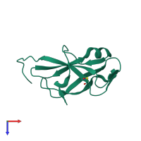 PDB entry 2d4m coloured by chain, top view.