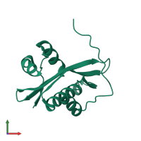 PDB entry 2d4p coloured by chain, front view.