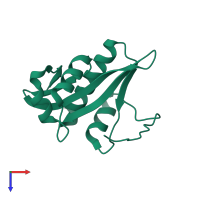 PDB entry 2d4p coloured by chain, top view.