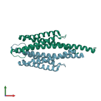 PDB entry 2d4u coloured by chain, front view.