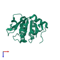PDB entry 2d59 coloured by chain, top view.
