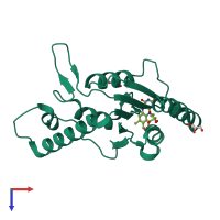 PDB entry 2d5i coloured by chain, top view.