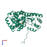 PDB entry 2d5y coloured by chain, top view.