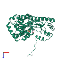 PDB entry 2d61 coloured by chain, top view.