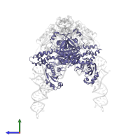 Glutamyl-tRNA(Gln) amidotransferase subunit E in PDB entry 2d6f, assembly 1, side view.