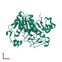 PDB entry 2d7u coloured by chain, front view.