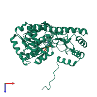 PDB entry 2d7y coloured by chain, top view.