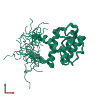 PDB entry 2d87 coloured by chain, ensemble of 20 models, front view.