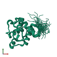 PDB entry 2d89 coloured by chain, ensemble of 20 models, front view.