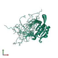 PDB entry 2d8b coloured by chain, ensemble of 20 models, front view.