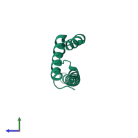 PDB entry 2d8e coloured by chain, side view.