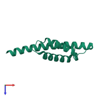 PDB entry 2d8e coloured by chain, top view.