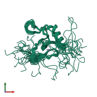 PDB entry 2d8r coloured by chain, ensemble of 20 models, front view.