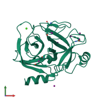 PDB entry 2d8w coloured by chain, front view.