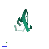 PDB entry 2d95 coloured by chain, side view.