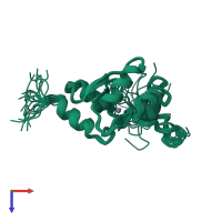 PDB entry 2d9l coloured by chain, ensemble of 20 models, top view.
