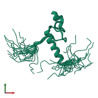 PDB entry 2d9m coloured by chain, ensemble of 20 models, front view.