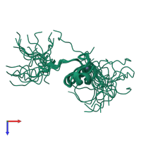 PDB entry 2d9m coloured by chain, ensemble of 20 models, top view.