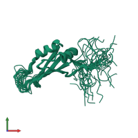 PDB entry 2d9o coloured by chain, ensemble of 20 models, front view.