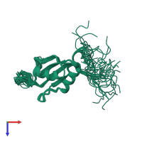 PDB entry 2d9o coloured by chain, ensemble of 20 models, top view.