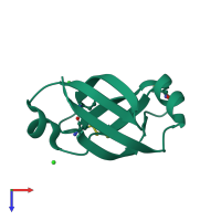 PDB entry 2d9r coloured by chain, top view.