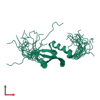 PDB entry 2d9u coloured by chain, ensemble of 20 models, front view.