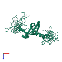 PDB entry 2d9u coloured by chain, ensemble of 20 models, top view.