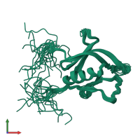 PDB entry 2d9y coloured by chain, ensemble of 20 models, front view.