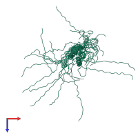 PDB entry 2dai coloured by chain, ensemble of 20 models, top view.