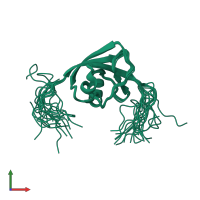 PDB entry 2daj coloured by chain, ensemble of 20 models, front view.