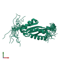 PDB entry 2day coloured by chain, ensemble of 20 models, front view.