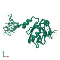 PDB entry 2daz coloured by chain, ensemble of 20 models, front view.