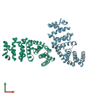 PDB entry 2db0 coloured by chain, front view.